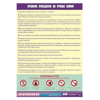 Таблица демонстрационная "Правила поведения на уроках химии" (винил 70х100) - «globural.ru» - Якутск