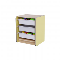 Одинарный модуль для хранения игрушек из коллекции мебели «НЕГА» (цвет желтый) - «globural.ru» - Якутск