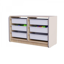 Двойной модуль для хранения игрушек из коллекции мебели «НЕГА» (цвет бежевый) - «globural.ru» - Якутск