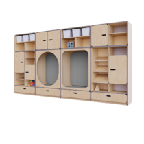 Детская стенка с местом для хранения и зонами отдыха из коллекции «НЕГА» (цвет бежевый) - «globural.ru» - Якутск