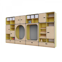 Детская стенка с местом для хранения и зонами отдыха из коллекции «НЕГА» (цвет желтый) - «globural.ru» - Якутск