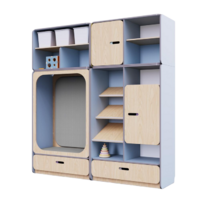 Детская стенка с местом для хранения и прямоугольной зоной отдыха из коллекции «НЕГА» (цвет голубой) - «globural.ru» - Якутск