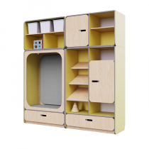 Детская стенка с местом для хранения и прямоугольной зоной отдыха из коллекции «НЕГА» (цвет желтый) - «globural.ru» - Якутск