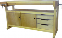 Верстак деревянный столярный Школьный (сосна) с тумбой Практик - «globural.ru» - Якутск