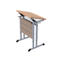 Стол ученический одноместный наклоняемый на плоскоовальной трубе 3-7 гр.р. - «globural.ru» - Якутск