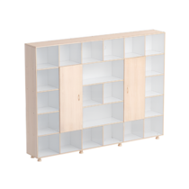 Шкаф-стеллаж 2 дверки (бук/белый) - «globural.ru» - Якутск