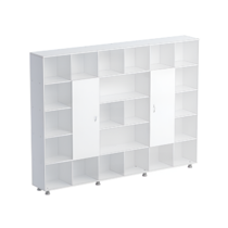 Шкаф-стеллаж 2 дверки (бук/белый) - «globural.ru» - Якутск